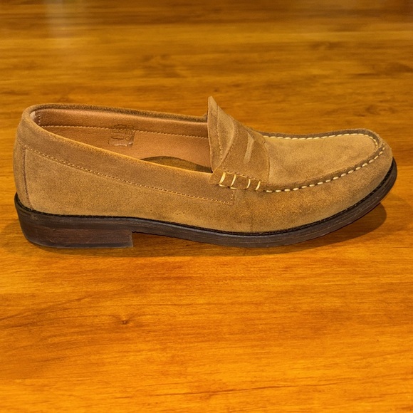G.H. BASS & CO. TAN SUEDE LOAFERS MEN’S SIZE 11.5 PENNY LOAFER DRIVING SHOES EUC - Picture 6 of 14